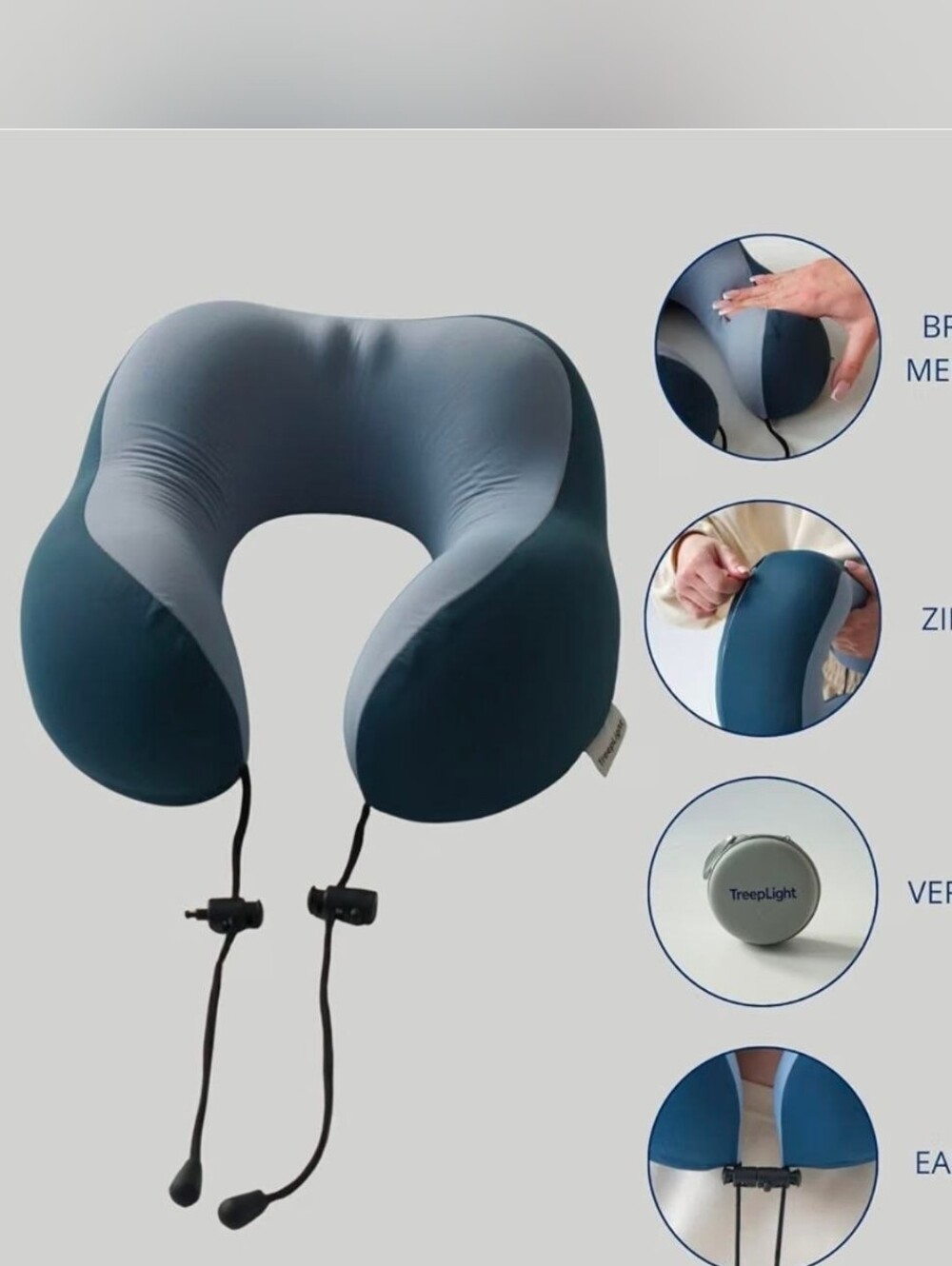 Travel Pillow Set – Memory Foam Neck Pillow with 3D Eye Mask & Carrying Case